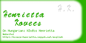 henrietta kovecs business card