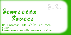 henrietta kovecs business card